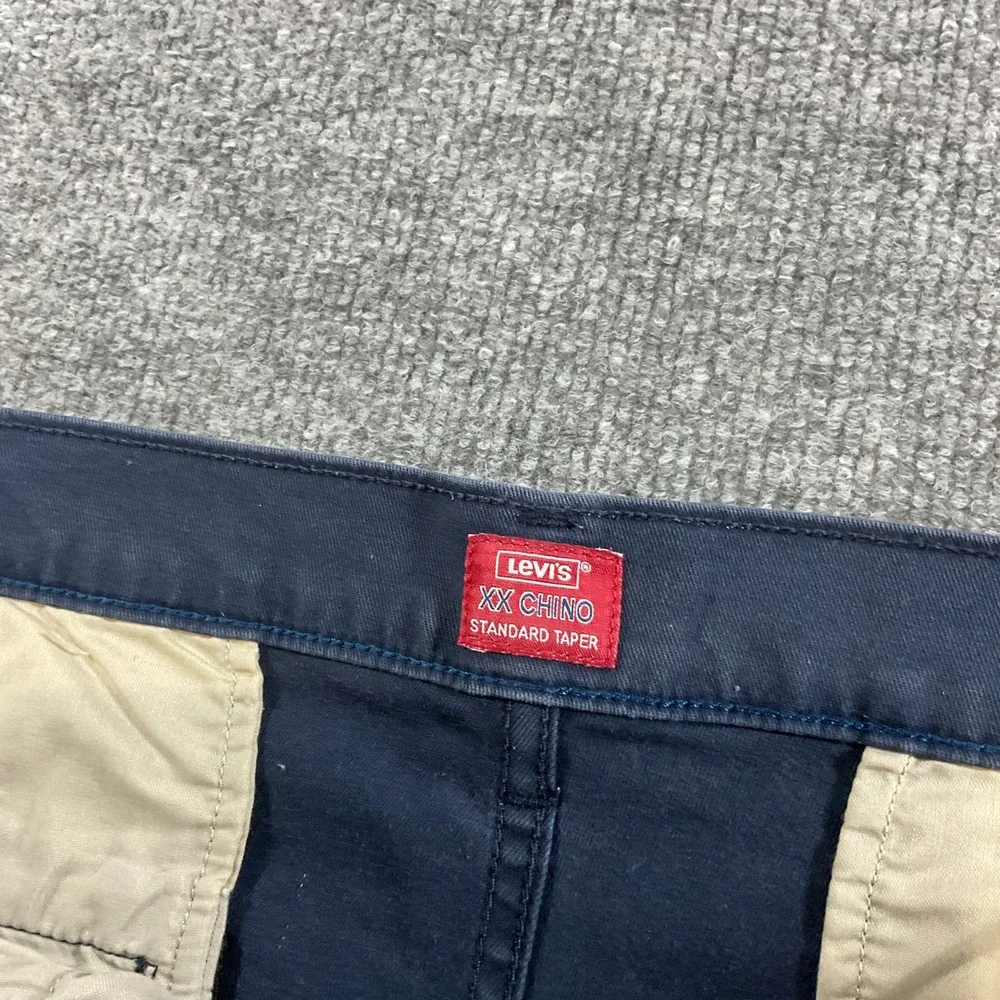Levis XX Chino Standard Taper Pants 38x30 Blue Stretch Casual Mens Cotton 85226